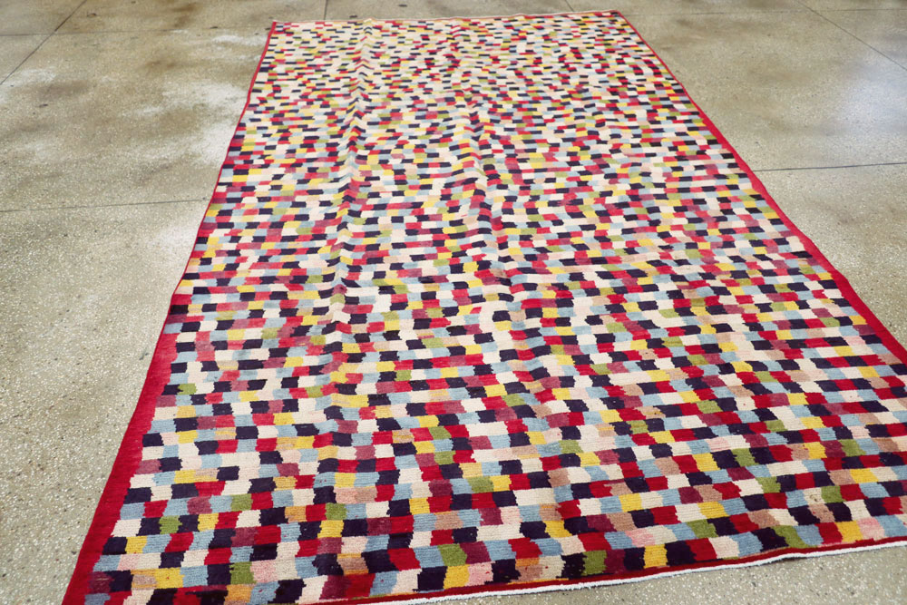 Vintage Persian Kashan Modernist Carpet, No.22839 - Gss