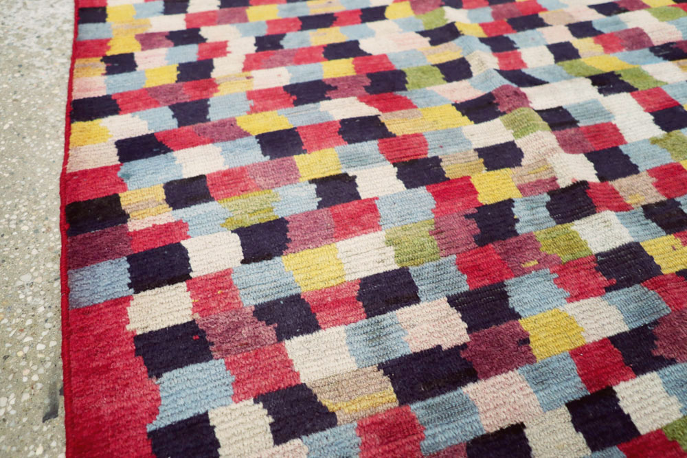 Vintage Persian Kashan Modernist Carpet, No.22839 - Gss