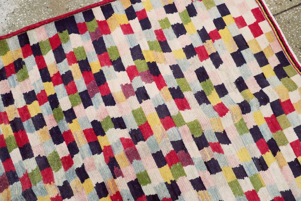 Vintage Persian Kashan Modernist Carpet, No.22839 - Gss