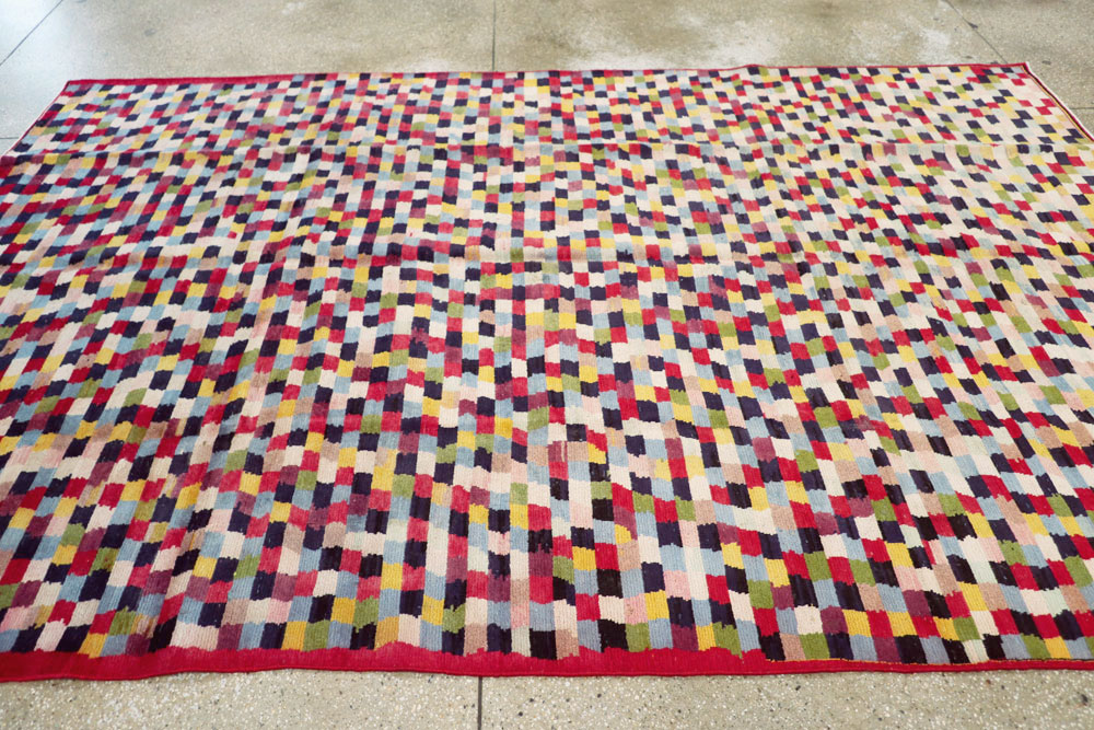 Vintage Persian Kashan Modernist Carpet, No.22839 - Gss