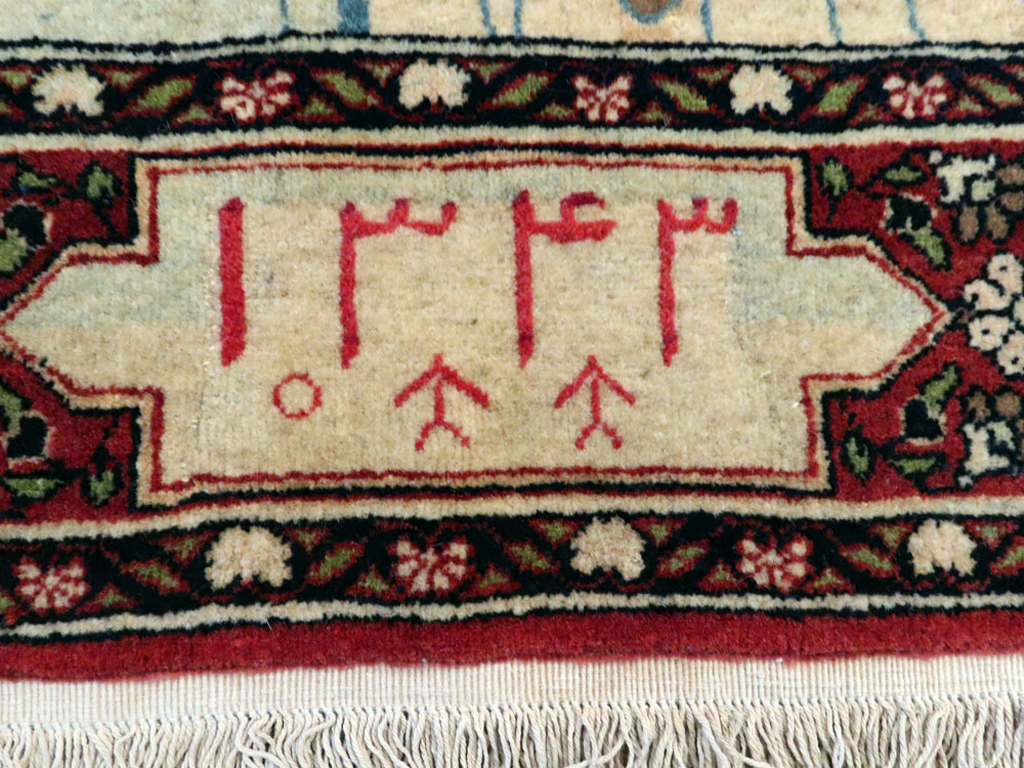 Antique Persian Tabriz Pictorial Map Rug, No.22840 - Gss