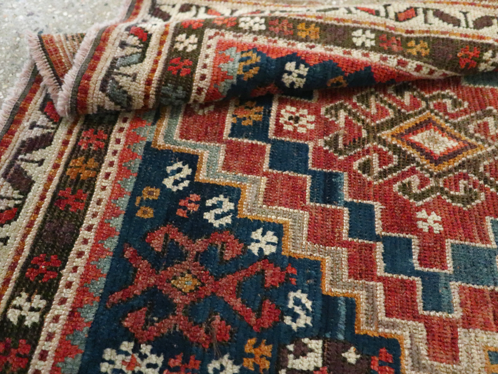 Antique Caucasian Kazak Square Throw Rug, No.22843 - Gss