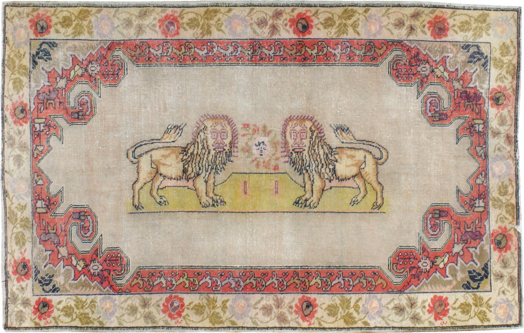 Antique Turkish Sivas Pictorial Rug, No.22858 - Gss