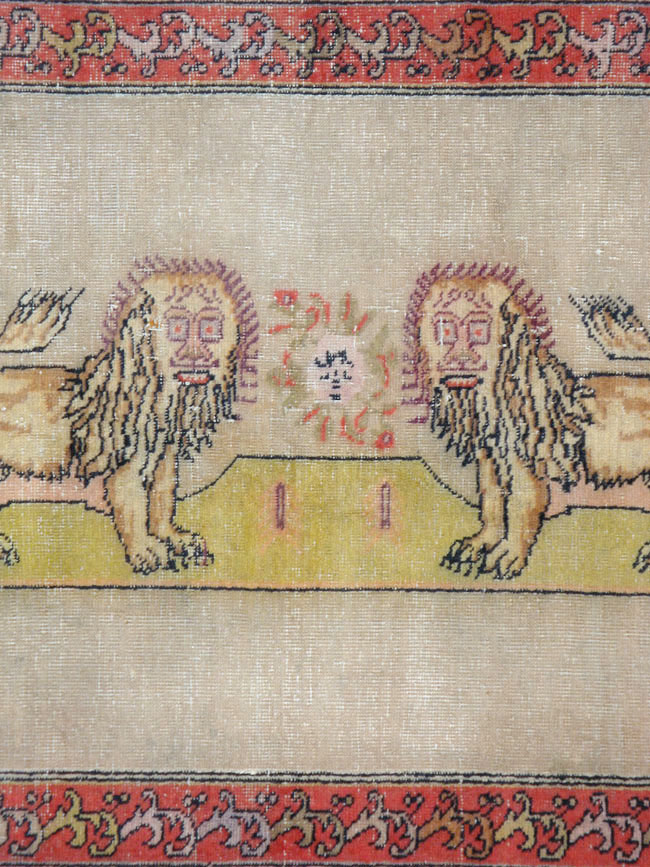 Antique Turkish Sivas Pictorial Rug, No.22858 - Gss