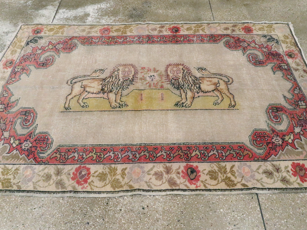 Antique Turkish Sivas Pictorial Rug, No.22858 - Gss