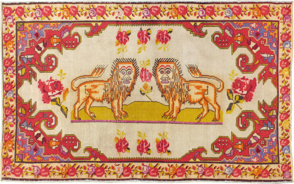 Antique Turkish Sivas Pictorial Rug, No.22859 - Gss