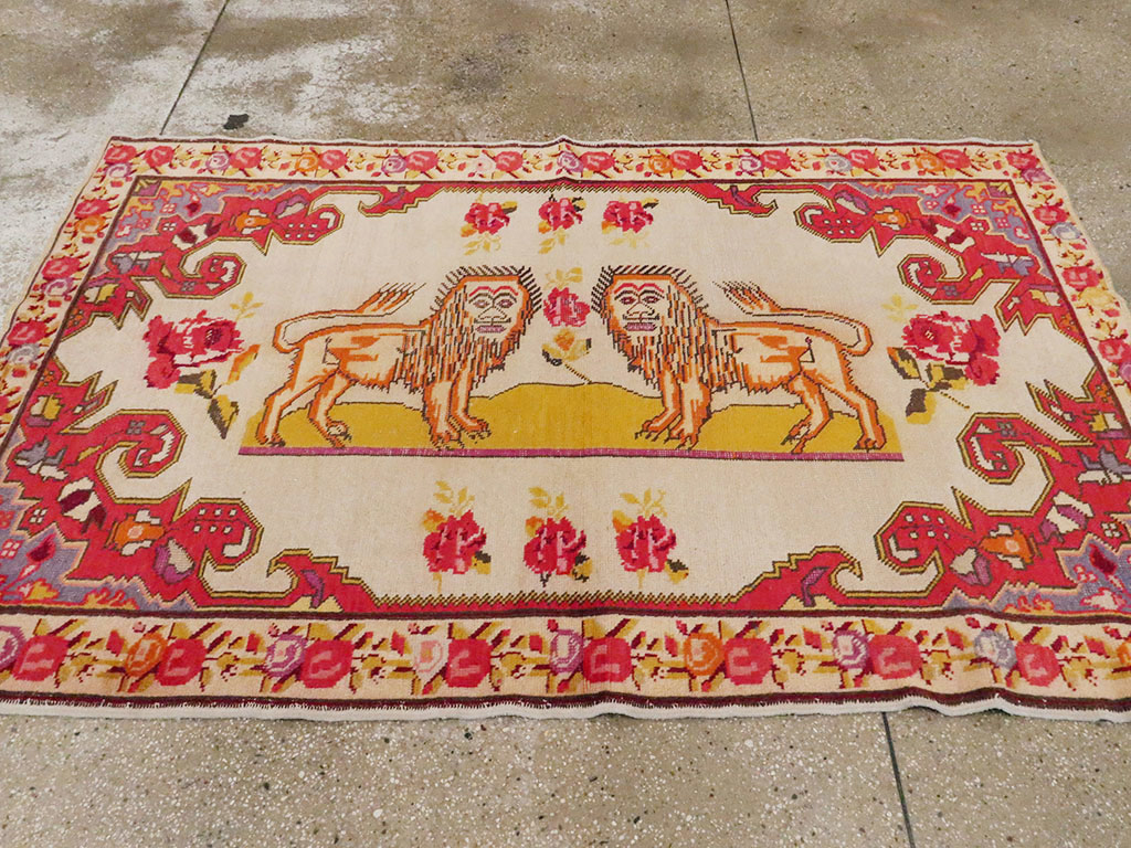 Antique Turkish Sivas Pictorial Rug, No.22859 - Gss