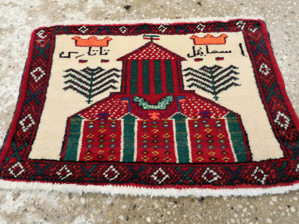 Vintage Persian Baluch Pictorial Rug, No.22881 - Gss