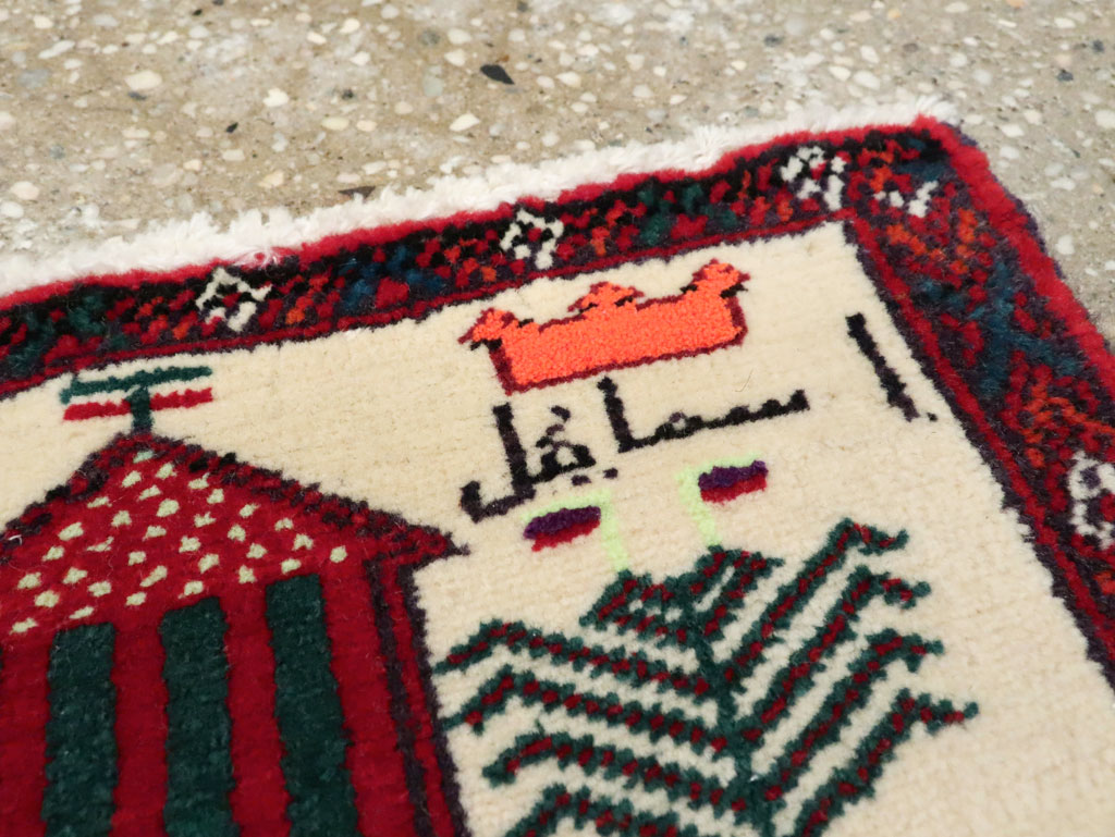 Vintage Persian Baluch Pictorial Rug, No.22881 - Gss