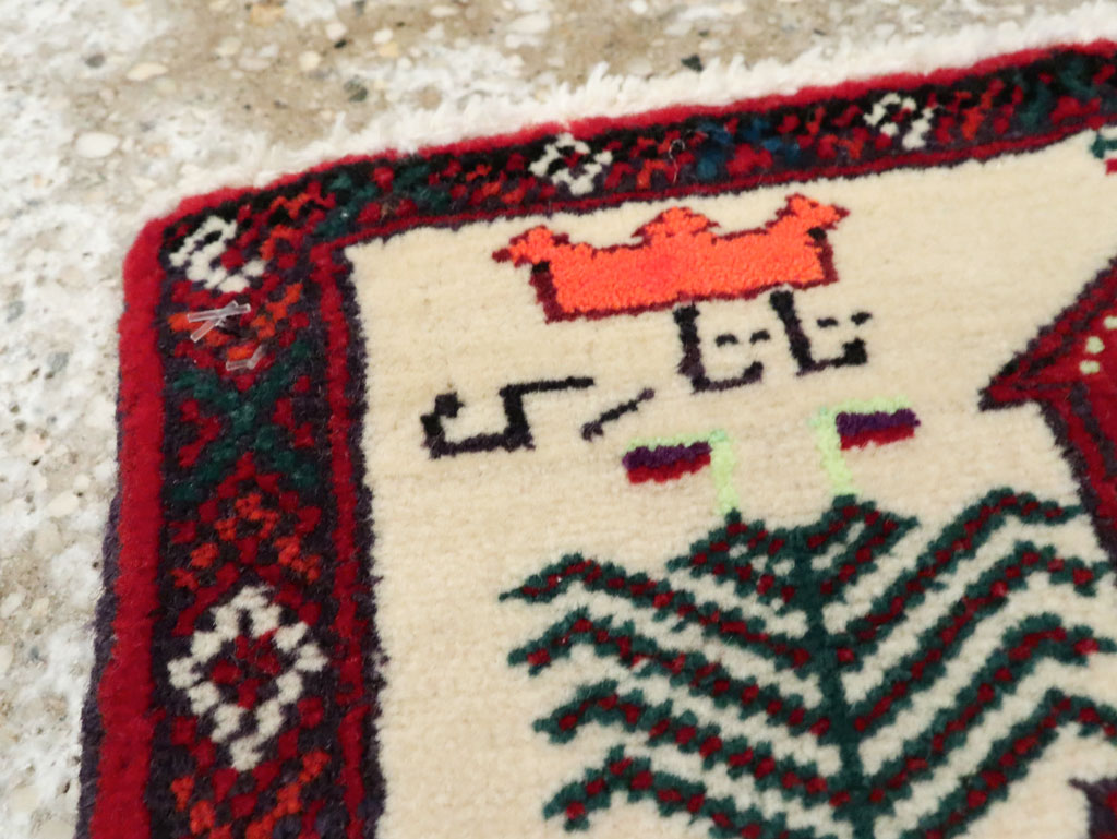 Vintage Persian Baluch Pictorial Rug, No.22881 - Gss