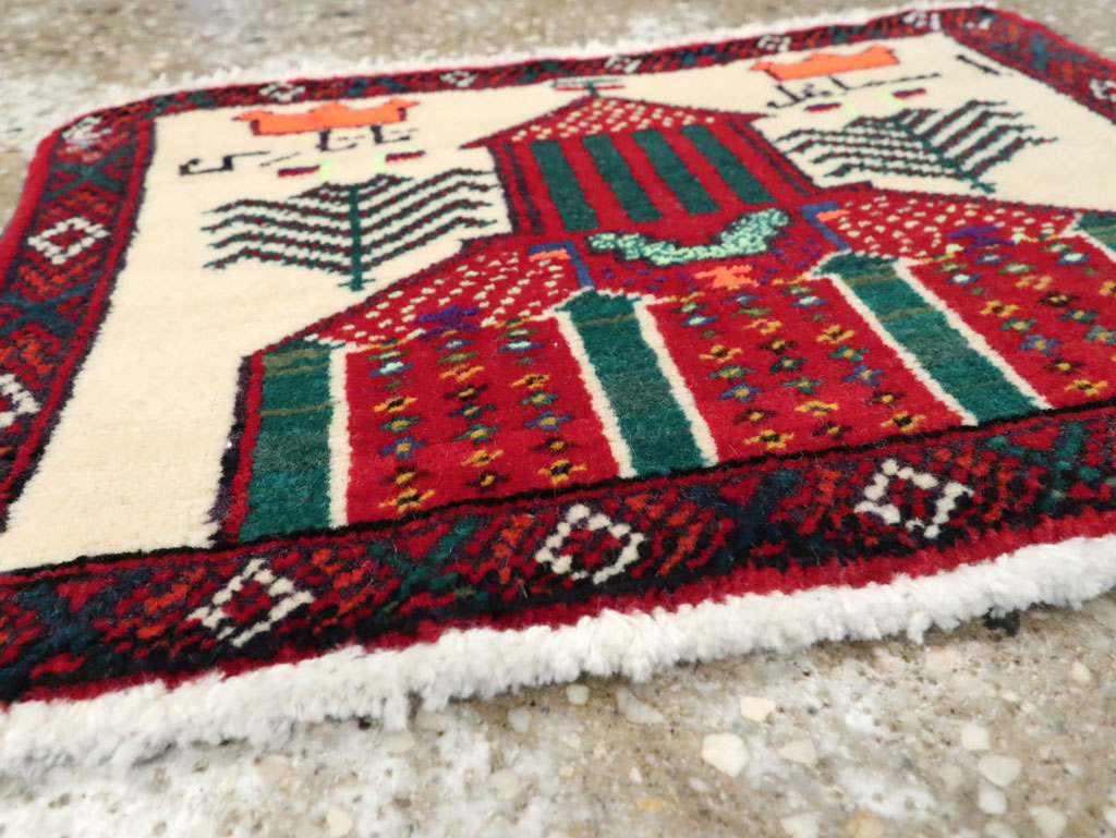 Vintage Persian Baluch Pictorial Rug, No.22881 - Gss