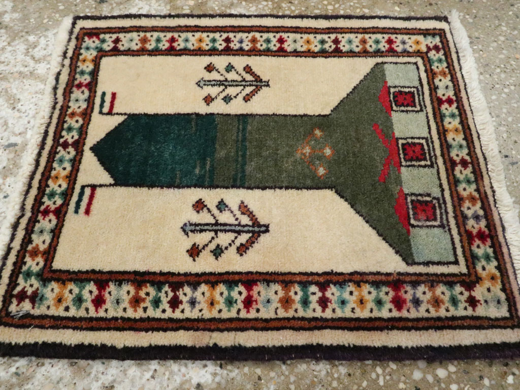 Vintage Persian Baluch Pictorial Rug, No.22886 - Gss
