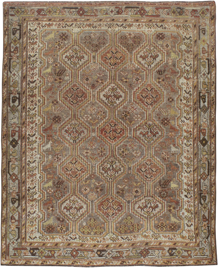 Antique Persian Shiraz Square Rug, No.22898 - Gss