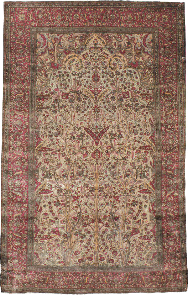 Antique Persian Silk Kashan Rug, No.22900 - Gss