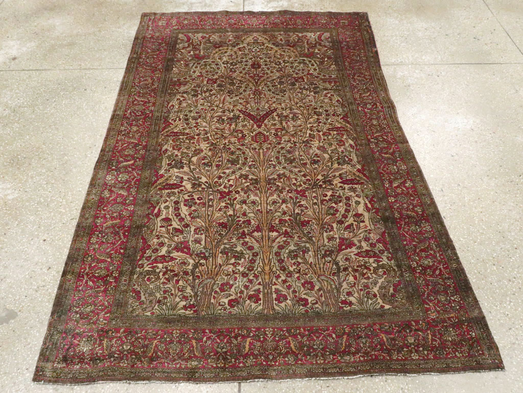 Antique Persian Silk Kashan Rug, No.22900 - Gss