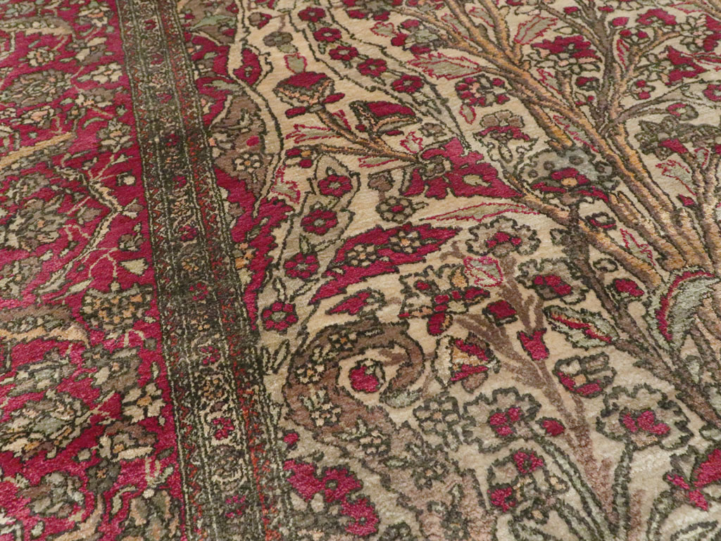 Antique Persian Silk Kashan Rug, No.22900 - Gss