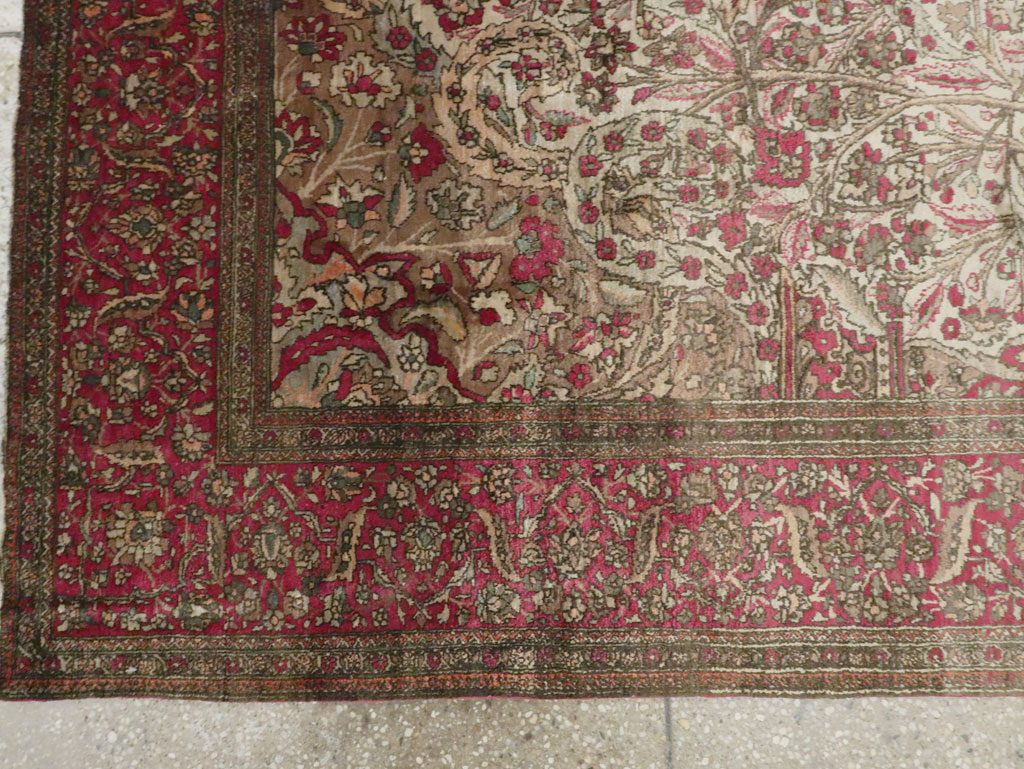 Antique Persian Silk Kashan Rug, No.22900 - Gss