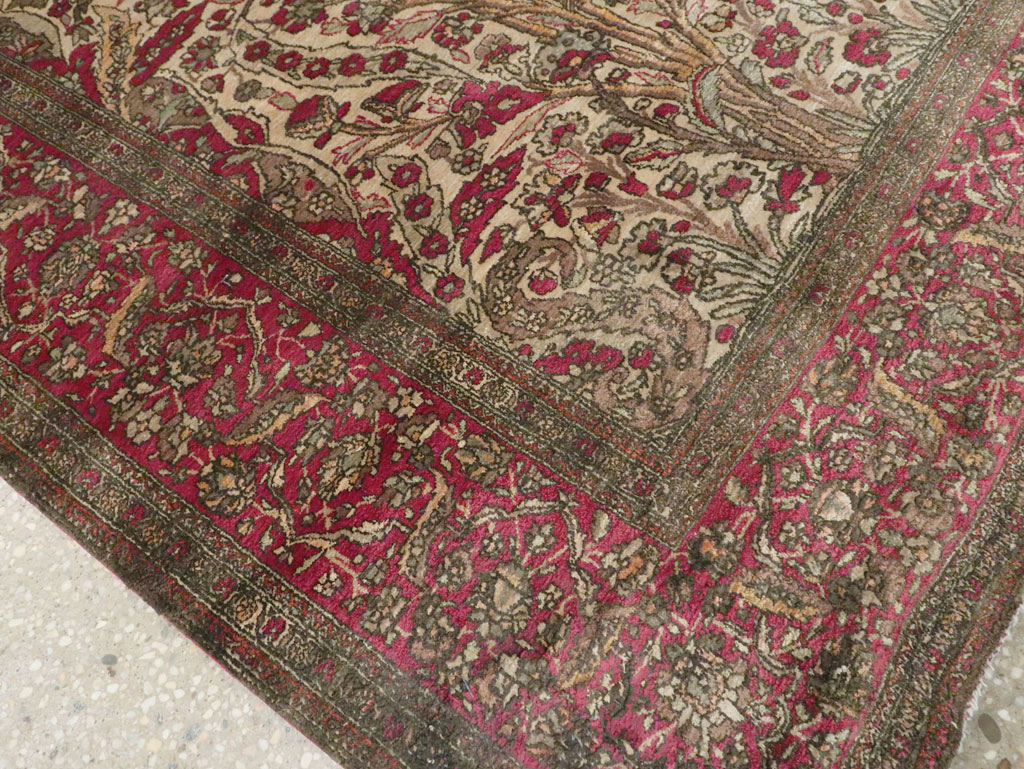 Antique Persian Silk Kashan Rug, No.22900 - Gss