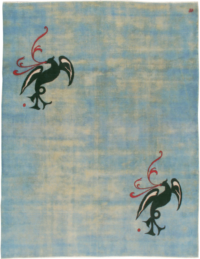 Vintage Persian Modernist Art-Deco Carpet, No.22909 - Gss