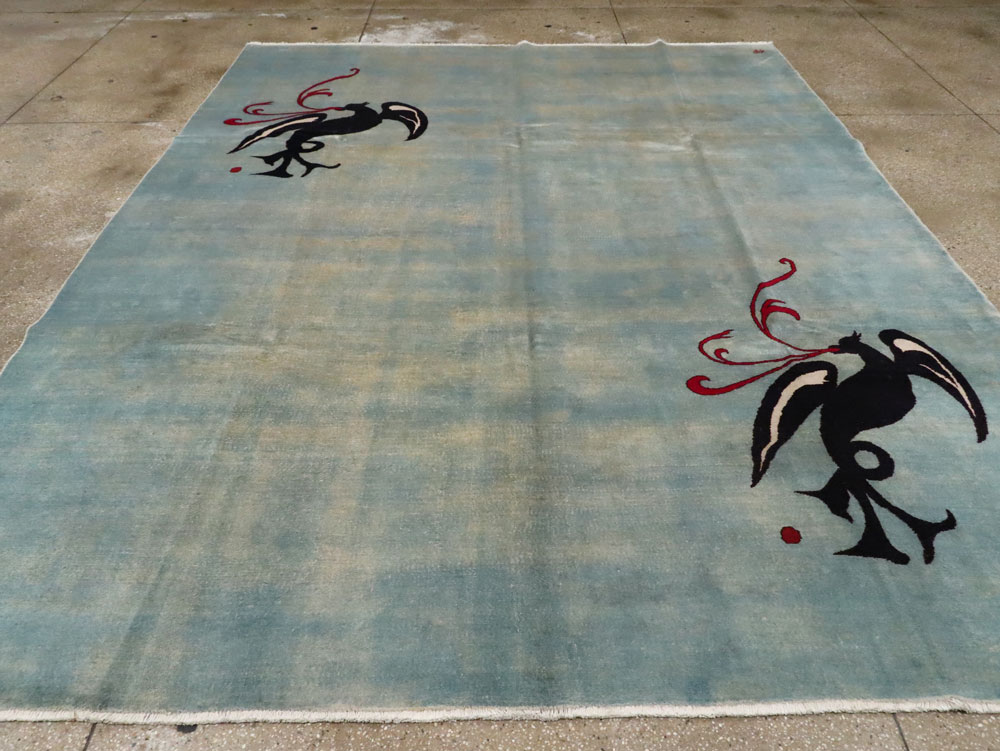 Vintage Persian Modernist Art-Deco Carpet, No.22909 - Gss