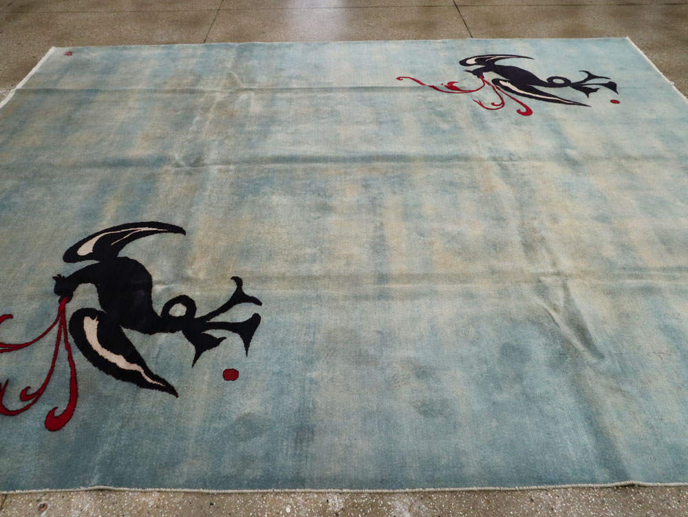 Vintage Persian Modernist Art-Deco Carpet, No.22909 - Gss