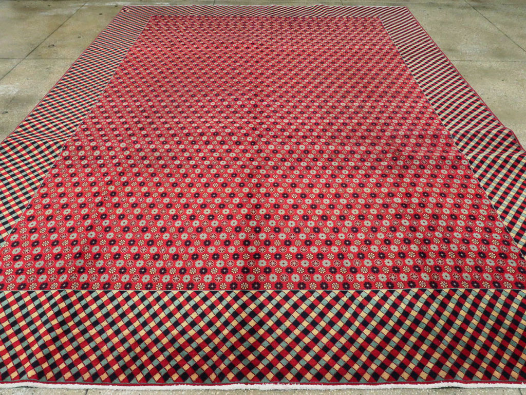 Vintage Persian Kashan Modernist Carpet, No.22916 - Gss