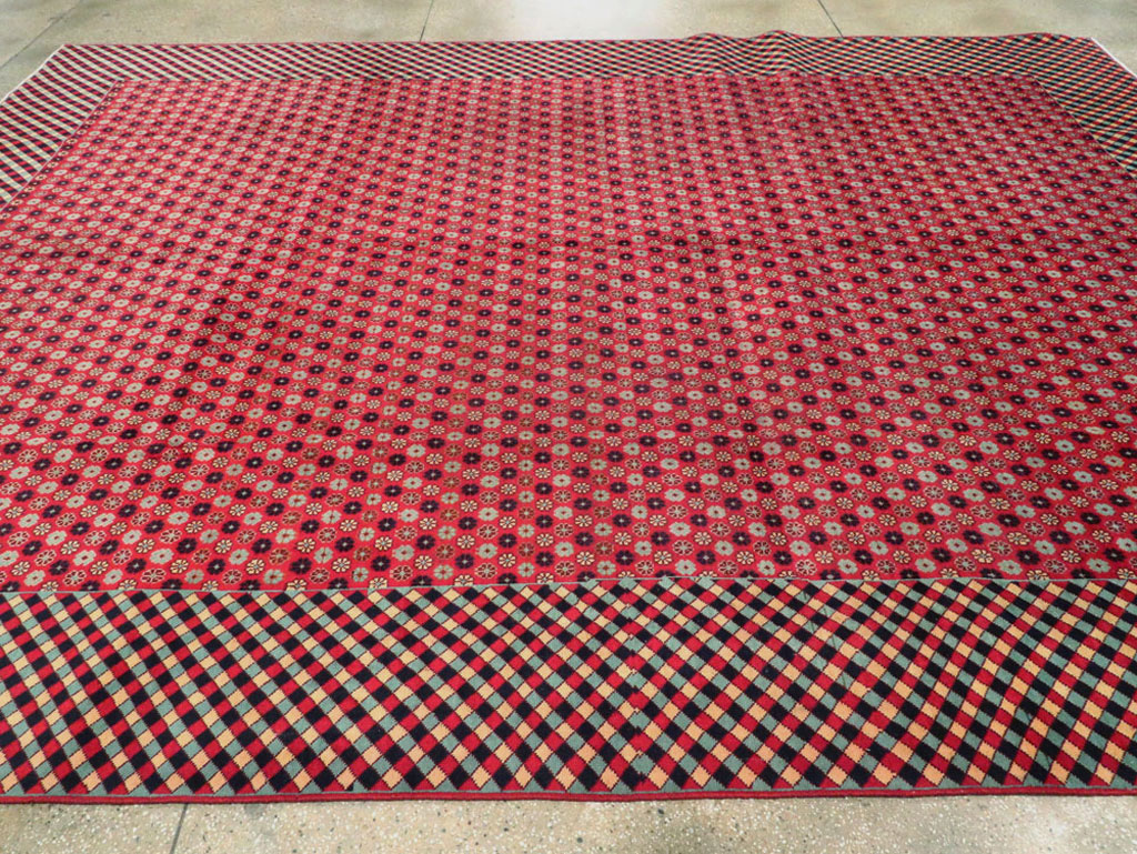 Vintage Persian Kashan Modernist Carpet, No.22916 - Gss