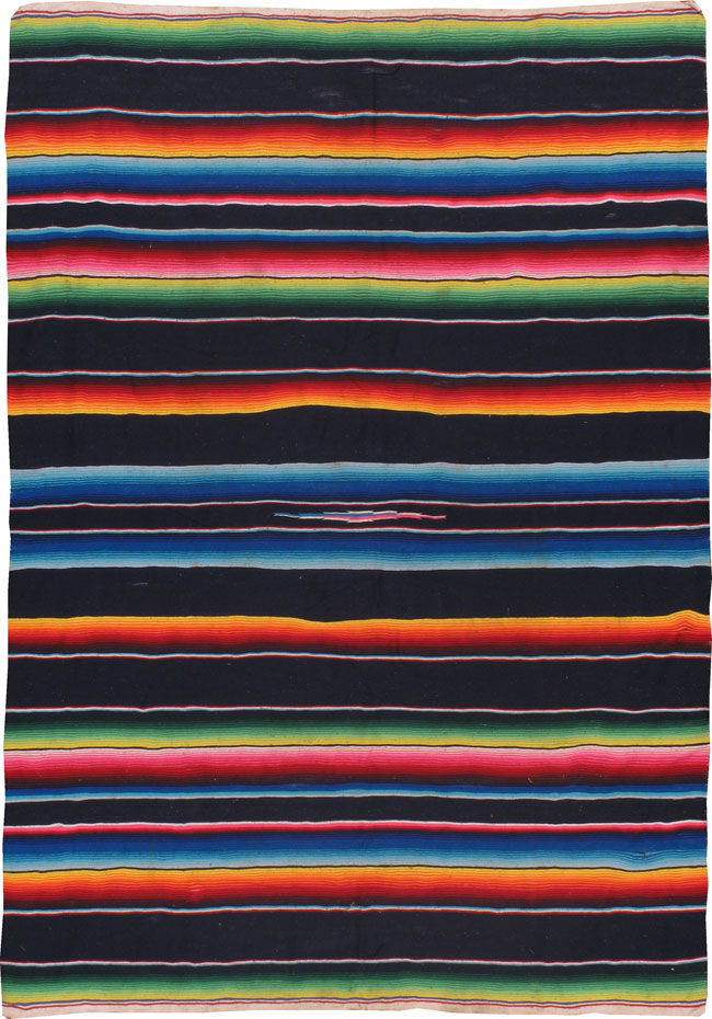 Vintage Mexican Flat-weave Blanket, No.22929 - Gss