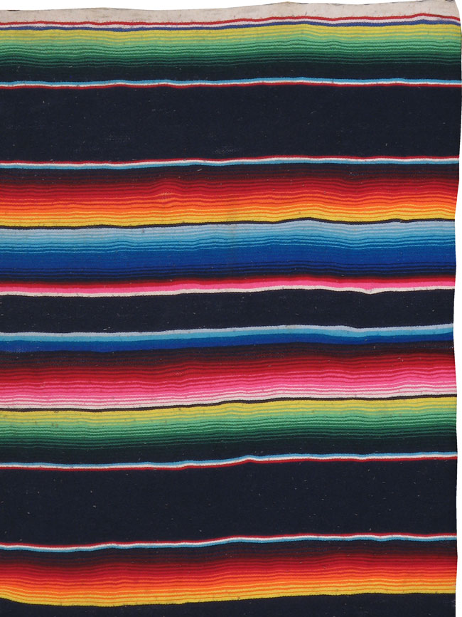 Vintage Mexican Flat-weave Blanket, No.22929 - Gss