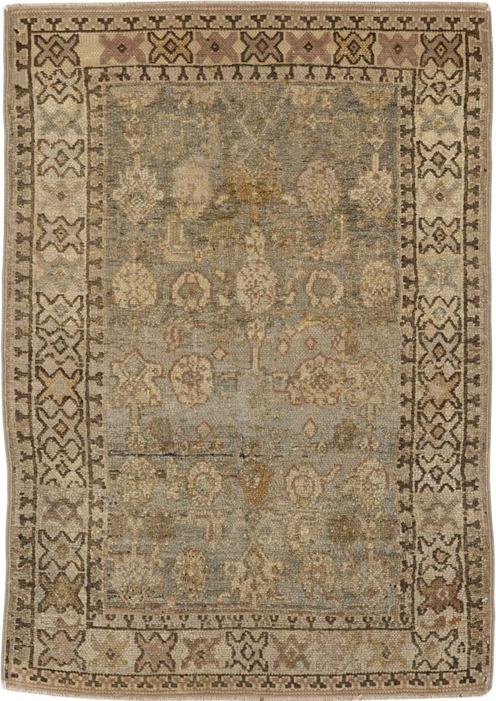 Antique Persian Bibikabad Throw Rug, No.22969 - Gss
