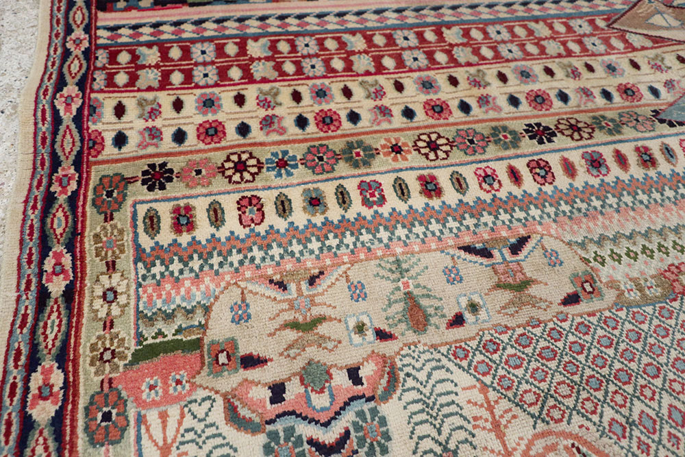 Vintage Persian Kashan Modernist Rug, No.22983 - Gss