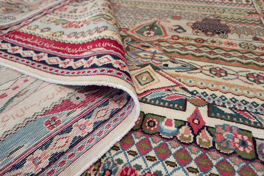 Vintage Persian Kashan Modernist Rug, No.22983 - Gss