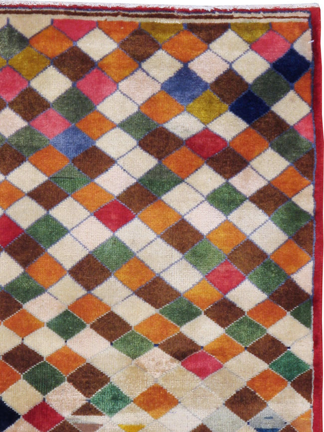 Vintage Persian Kashan Modernist Rug, No.22985 - Gss