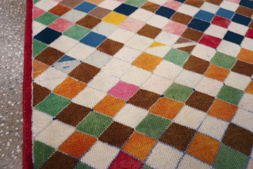 Vintage Persian Kashan Modernist Rug, No.22985 - Gss