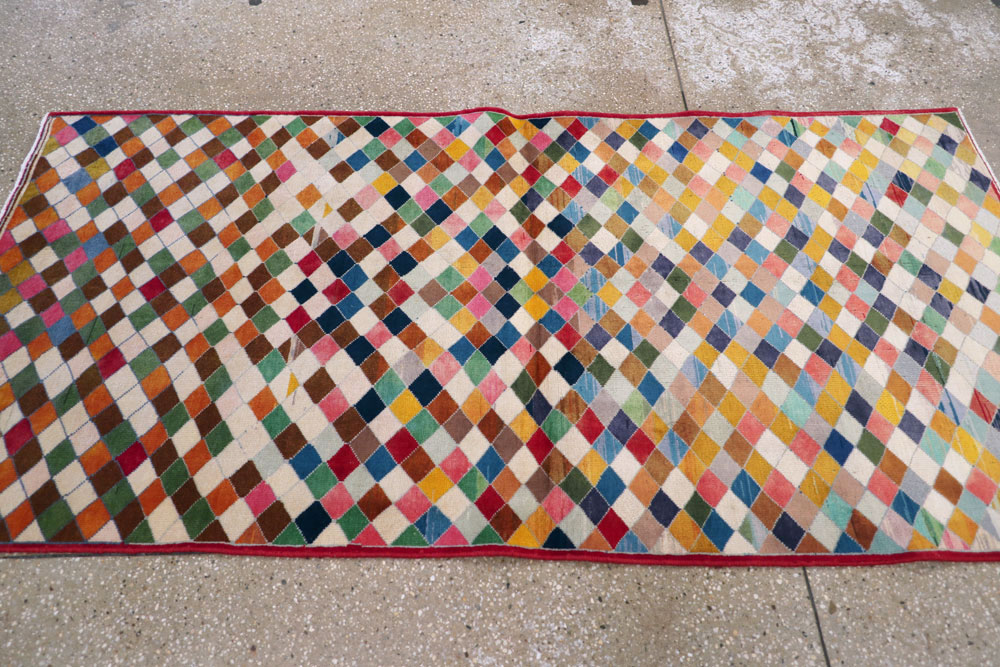 Vintage Persian Kashan Modernist Rug, No.22985 - Gss