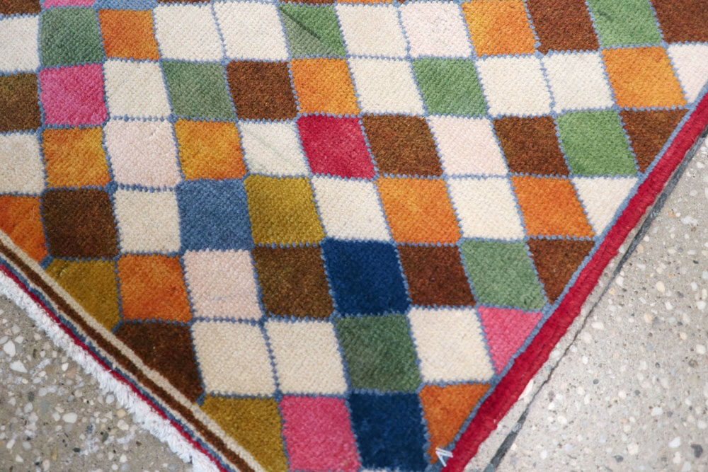 Vintage Persian Kashan Modernist Rug, No.22985 - Gss