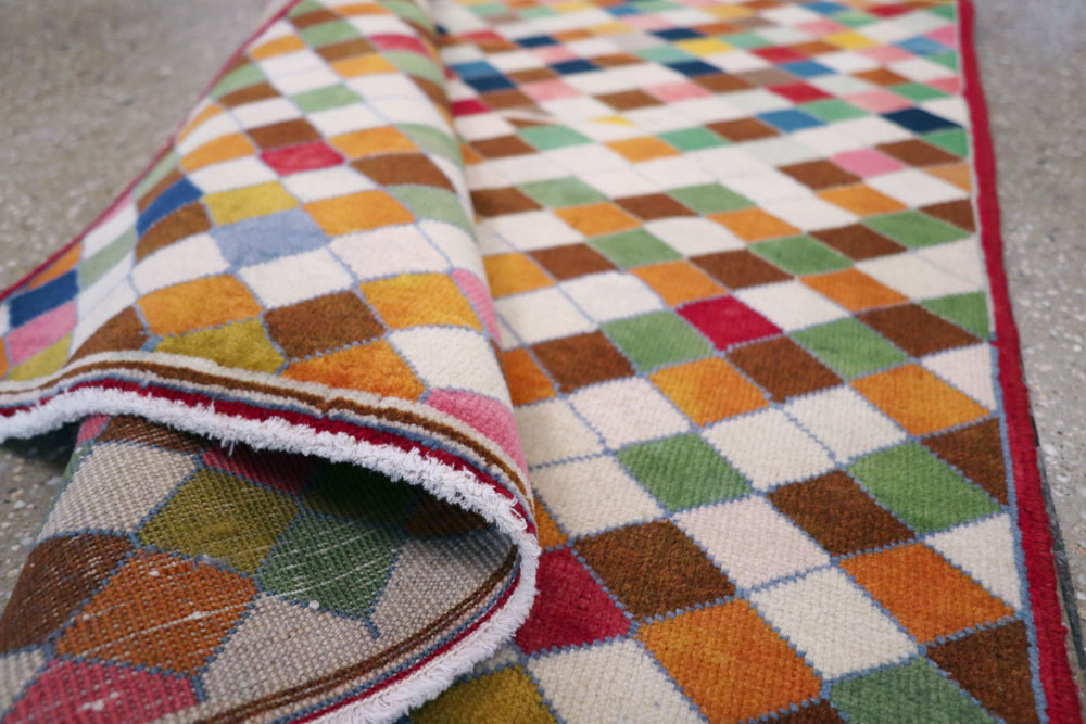 Vintage Persian Kashan Modernist Rug, No.22985 - Gss