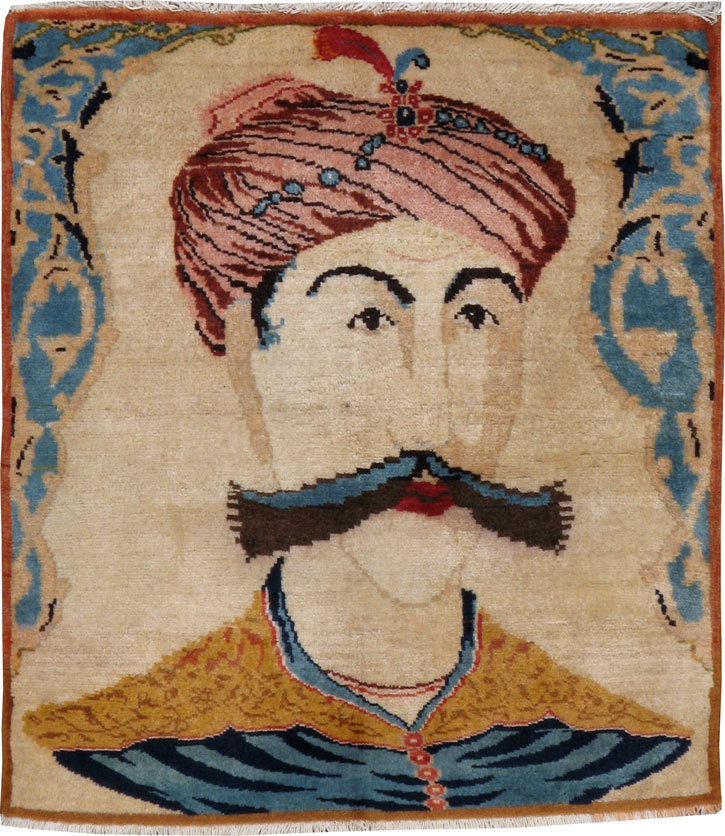 Vintage Persian Tabriz Pictorial Rug, No.22997 - Gss