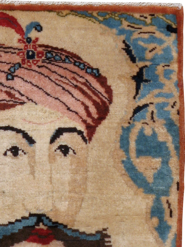 Vintage Persian Tabriz Pictorial Rug, No.22997 - Gss