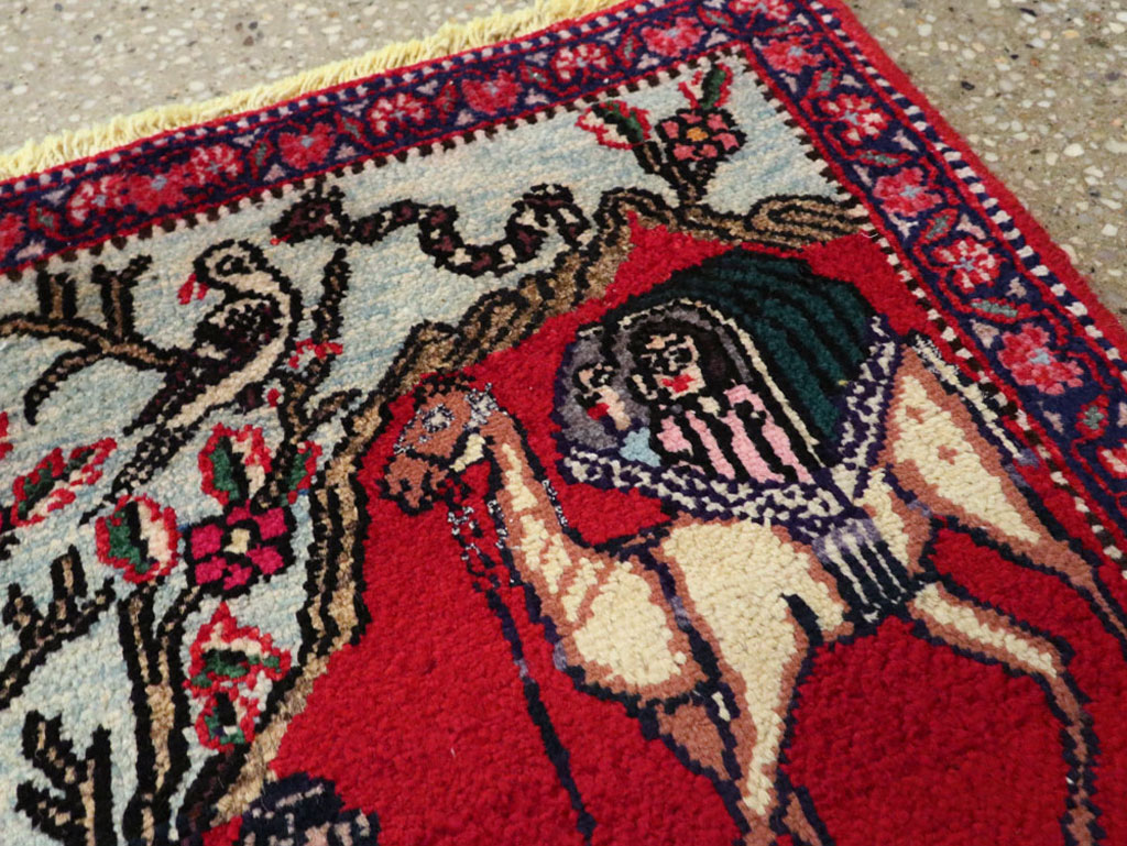 Vintage Persian Tabriz Pictorial Rug, No.22998 - Gss