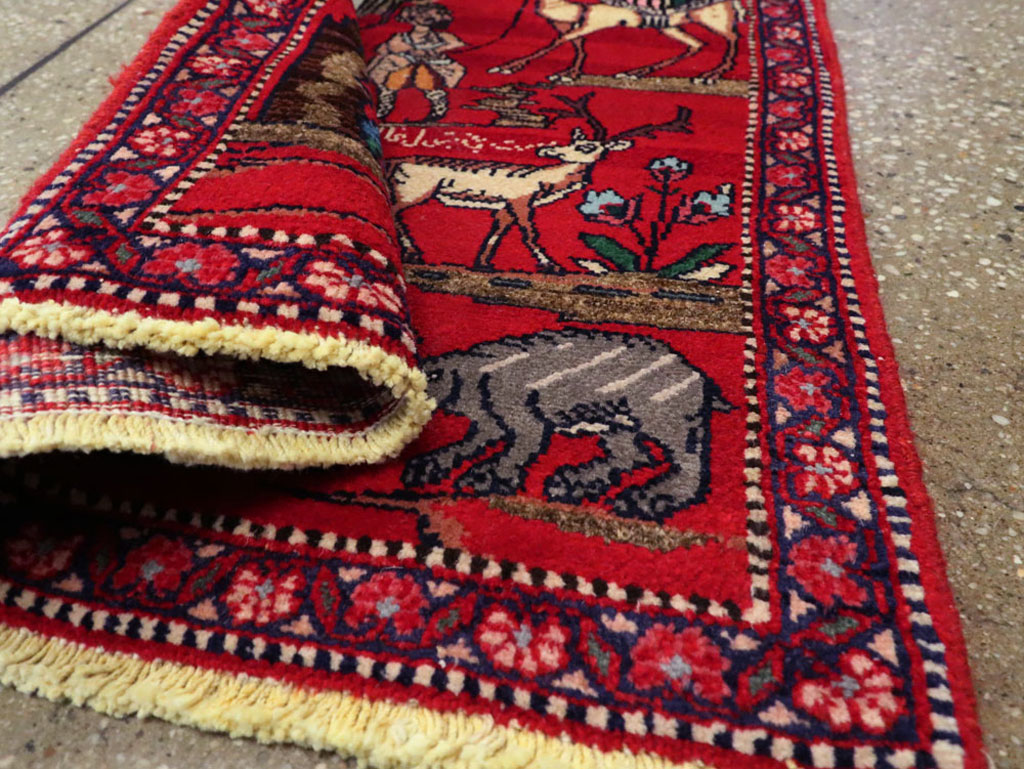 Vintage Persian Tabriz Pictorial Rug, No.22998 - Gss