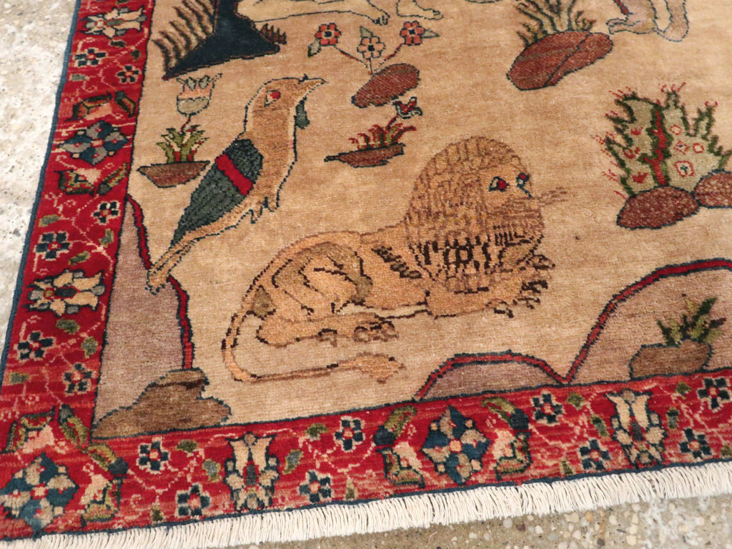 Vintage Persian Tabriz Pictorial Rug, No.22999 - Gss