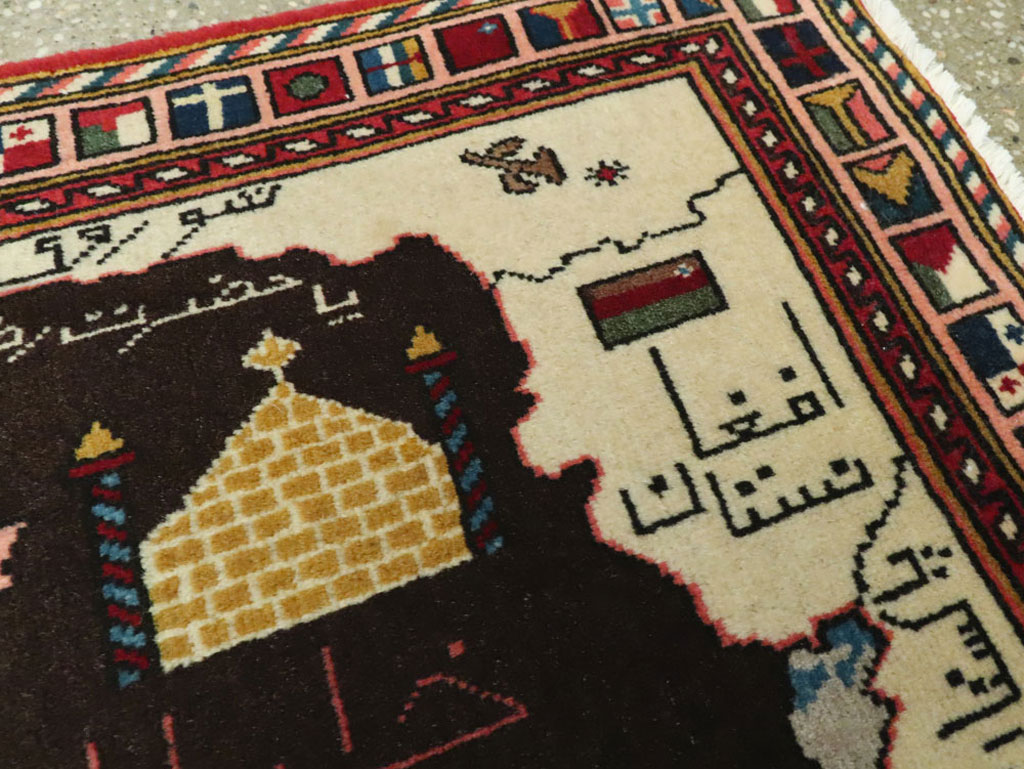 Vintage Tabriz Pictorial Map Rug, No.23004 - Gss