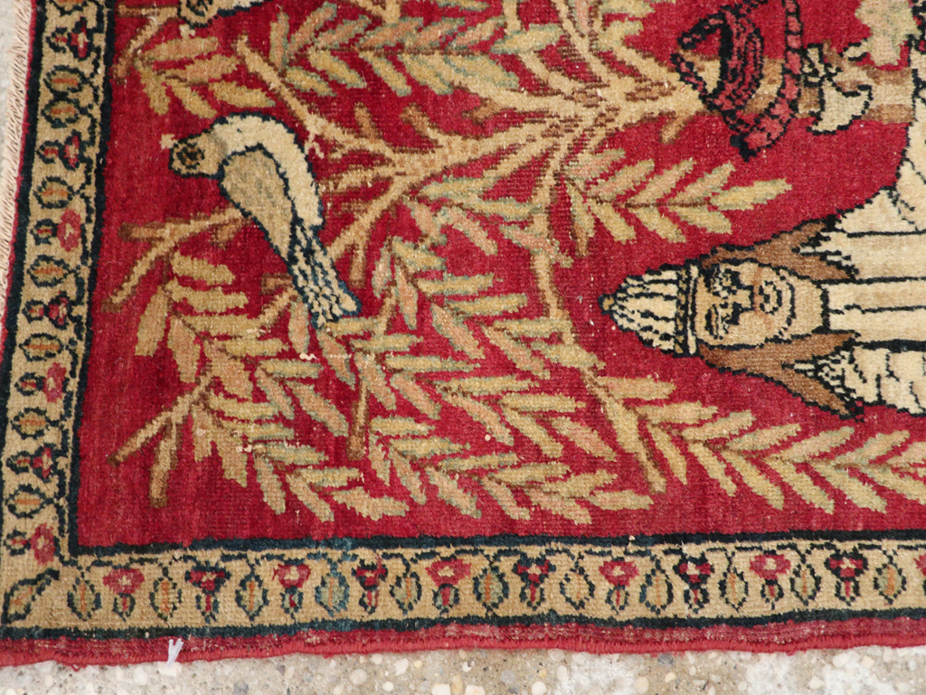 Antique Persian Lavar Kerman Pictorial Rug (Pair: 1 of 2), No.23029 - Gss