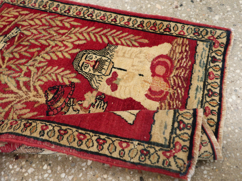 Antique Persian Lavar Kerman Pictorial Rug (Pair: 1 of 2), No.23029 - Gss