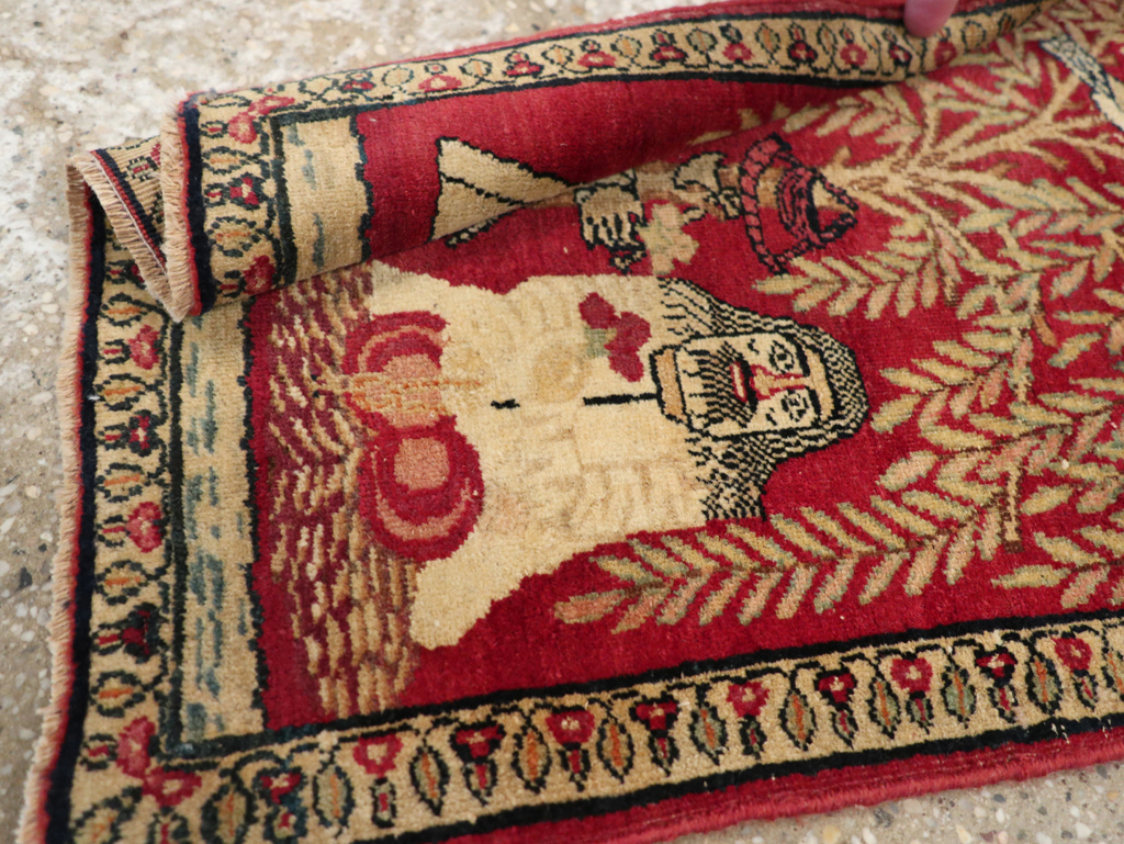 Antique Persian Lavar Kerman Pictorial Rug (Pair: 1 of 2), No.23029 - Gss