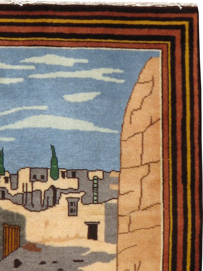 Vintage Persian Tabriz Pictorial Rug, No.23068 - Gss