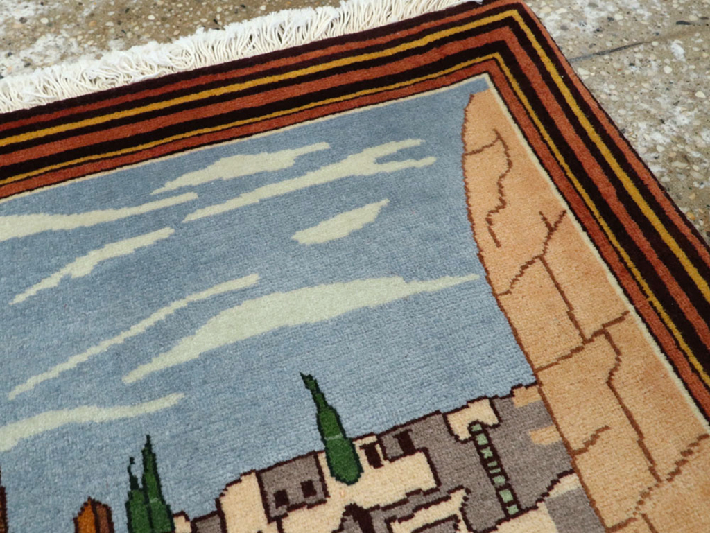 Vintage Persian Tabriz Pictorial Rug, No.23068 - Gss