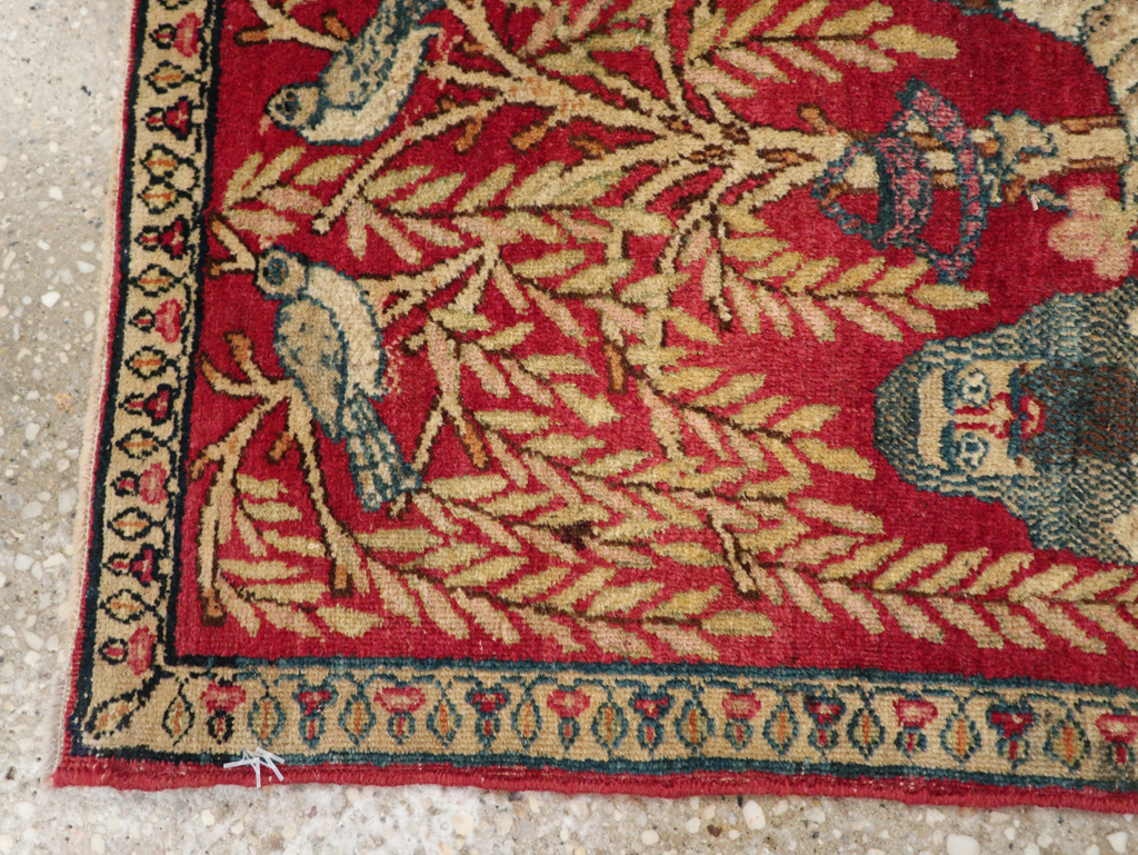 Antique Persian Lavar Kerman Pictorial Rug (Pair: 2 of 2), No.23078 - Gss