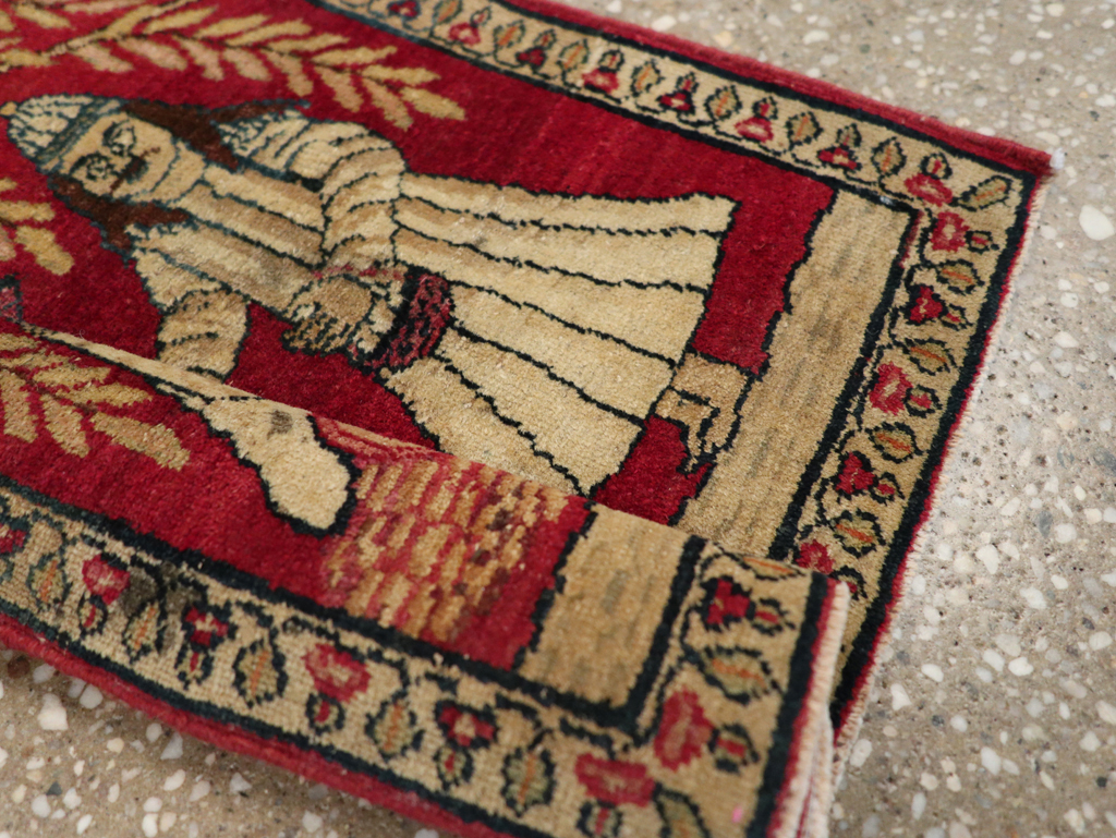 Antique Persian Lavar Kerman Pictorial Rug (Pair: 2 of 2), No.23078 - Gss